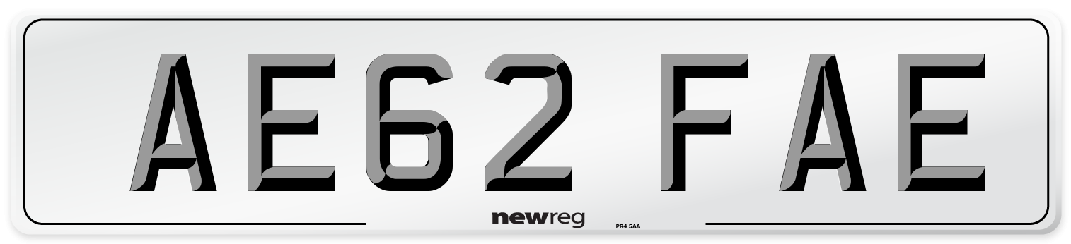 AE62 FAE Number Plate from New Reg